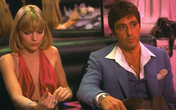 Michelle Pfeiffer and Al Pacino in Scarface